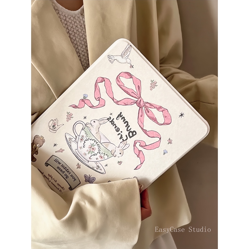 Bao Da Máy Tính Bảng Silicone Chống Bụi Hình Thỏ Cho iPad 2019 10.2 air 4 10.9 9.7-inch Pro 11 18 8 17