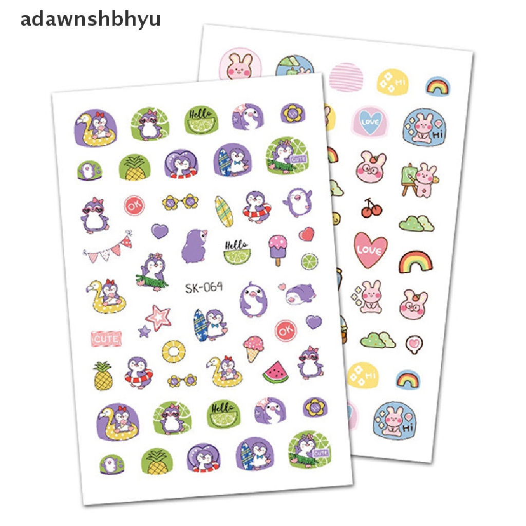 Miếng Dán Trang Trí Móng Tay Họa Tiết Động Vật Hoạt Hình 3D Đáng Yêu Cho Bé
