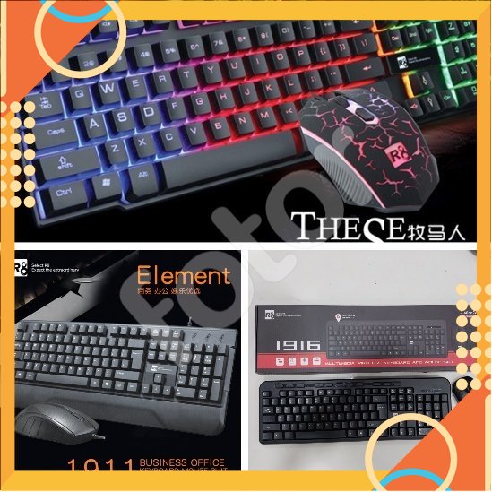 COMBO BÀN PHÍM, CHUỘT R8 1911 (VĂN PHÒNG) - R8 1910 (LED GIẢ CƠ) - R8 1916 (KHÔNG DÂY) [SALE]