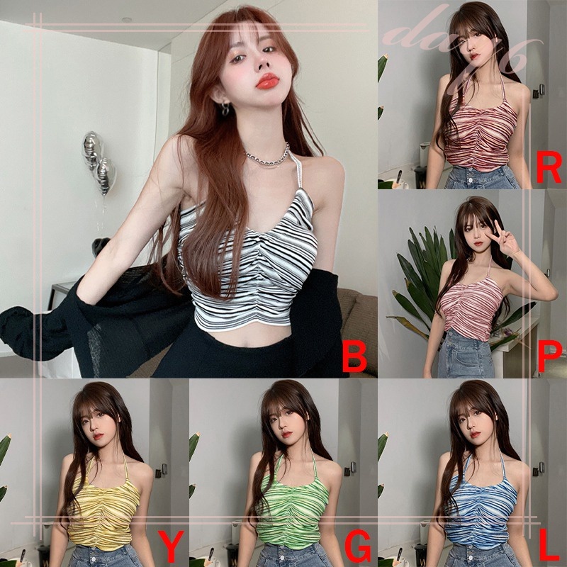 Áo Tank Top Hai Dây Họa Tiết Kẻ Sọc Phong Cách Hàn Quốc Thời Trang Cho Nữ