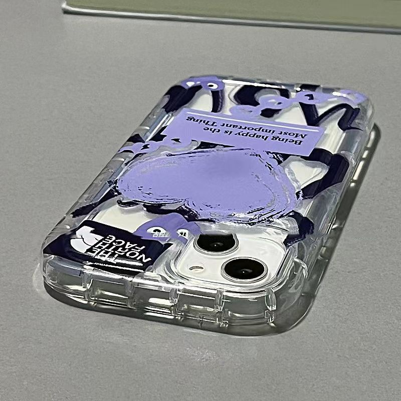 ✅Ốp Điện Thoại Mềm Họa Tiết Trái Tim Màu Xanh Dương Viền Túi Khí 9QON Cho iPhone 14 14Promax 13 12 11