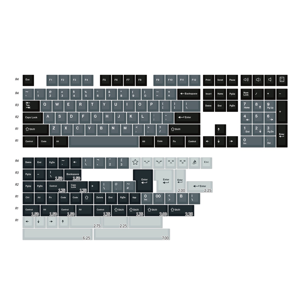 Apollo Keycap Set Doubleshot Cherry Profile Key Cap Bộ Nút Bấm Thay Thế Dành Cho Bàn Phím Cơ Chơi Game MX