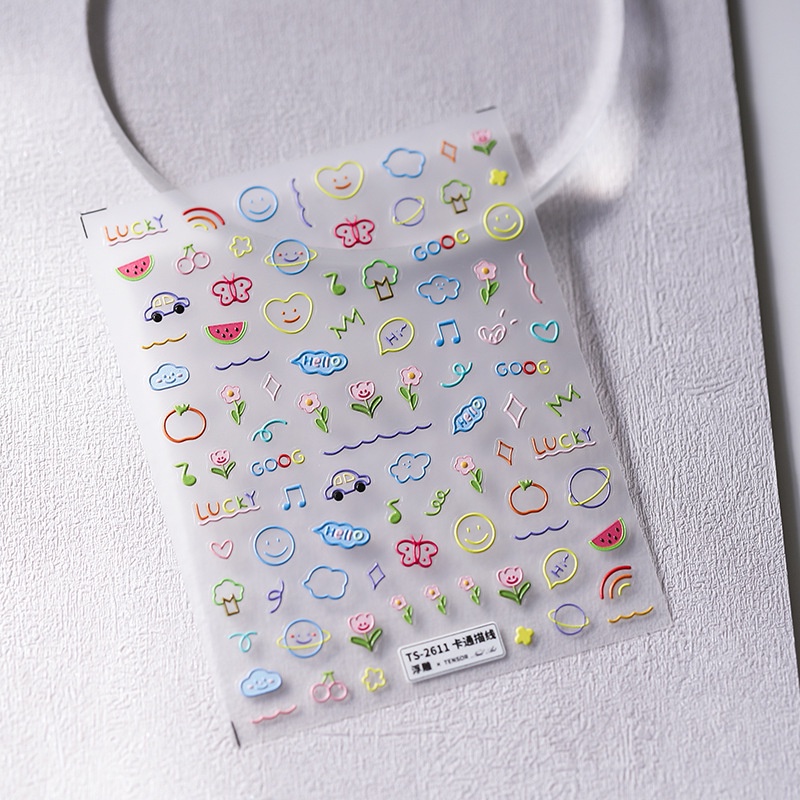 Miếng Dán Trang Trí Móng Tay Họa Tiết Hoạt Hình Dễ Thương TS-2611