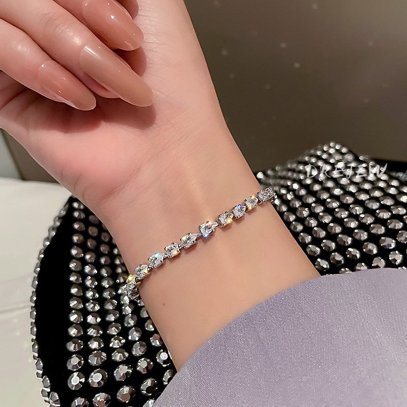 DREJEW Vòng Tay Đính Đá Zircon Đơn Giản Thời Trang Hàn Quốc Cho Nữ