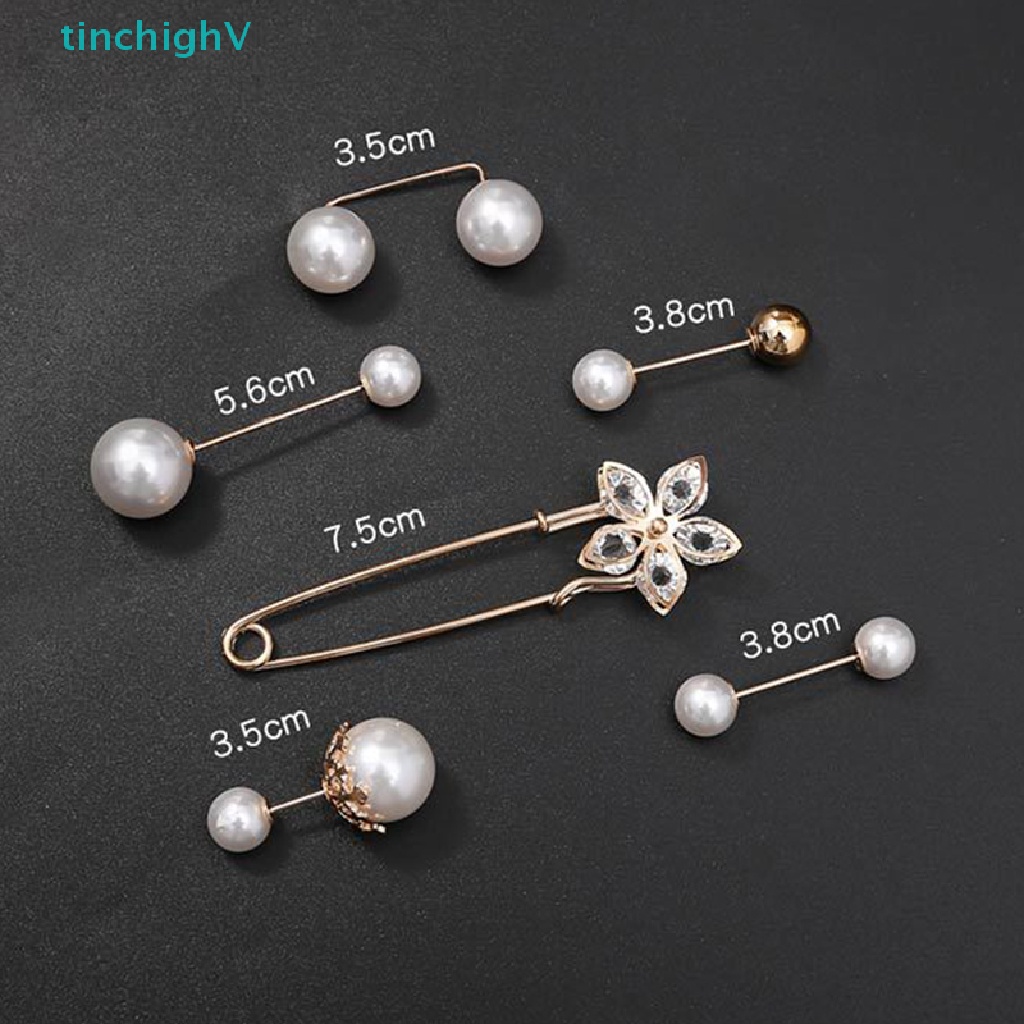 1 Bộ Ghim Cài Áo Đính Ngọc Trai Có Thể Điều Chỉnh Thời Trang Cho Nữ