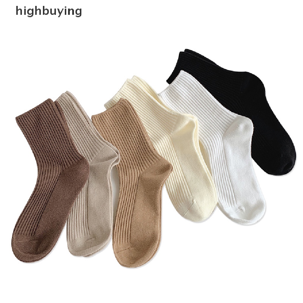 1 Cặp Vớ Cotton Thoáng Khí Màu Trơn Phong Cách Nhật Bản Thời Trang Cho Nữ