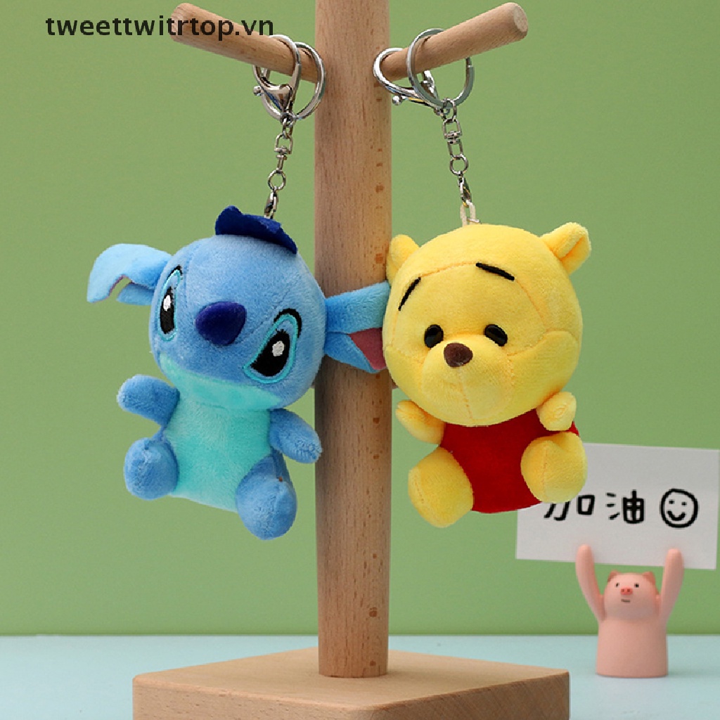 DISNEY Trtop 1 Móc Khóa Gấu Pooh / Hổ / Heo Nhồi Bông Đáng Yêu