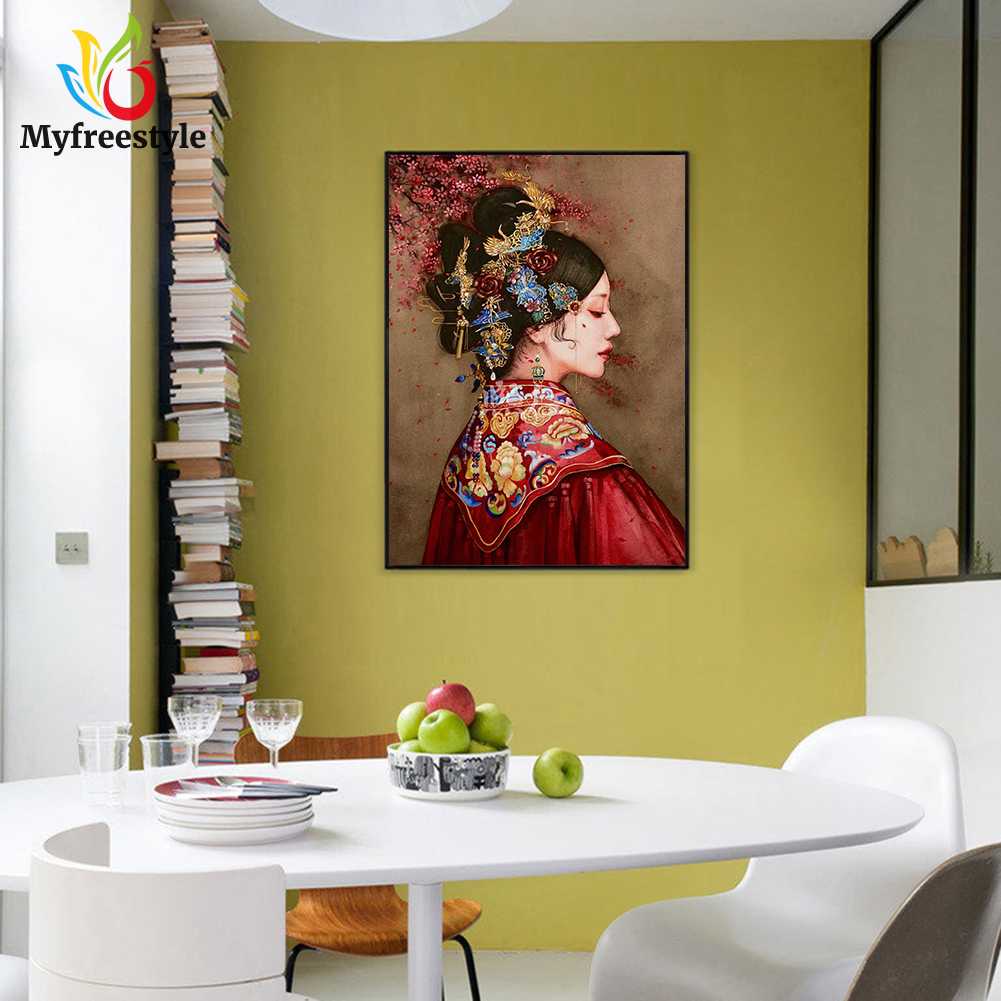 30x40cm Bộ Tranh Đính Đá Tự Làm Toàn Diện 5D Hình Cô Dâu