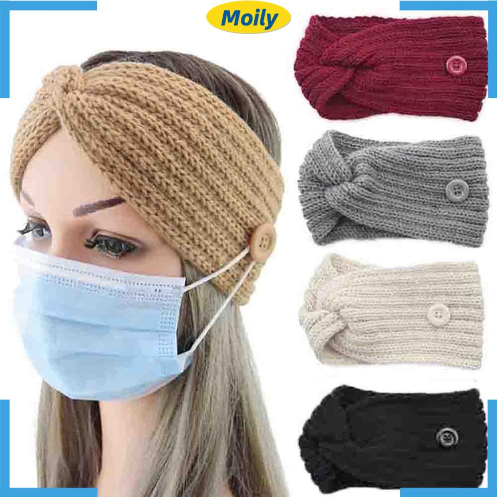 Băng Đô Bản Rộng Co Giãn Chống Trượt Hai Nút Bảo Vệ Mặt