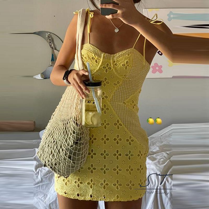 Đầm Hai Dây CY03 Mini Ôm Dáng Họa Tiết Hoa Thời Trang Mùa Hè Cho Nữ