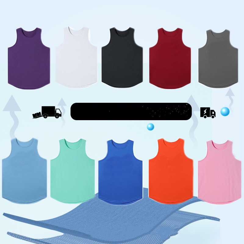 Áo Ba Lỗ Vải Cotton Phối Lưới Thoáng Khí Thấm Hút Mồ Hôi Màu Trơn Cho Nam