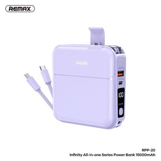 Nguồn Cấp Điện Di Động Remax RPP-20 15000mah PD22.5W Với Cáp Sạc Nhanh 180 Ngày