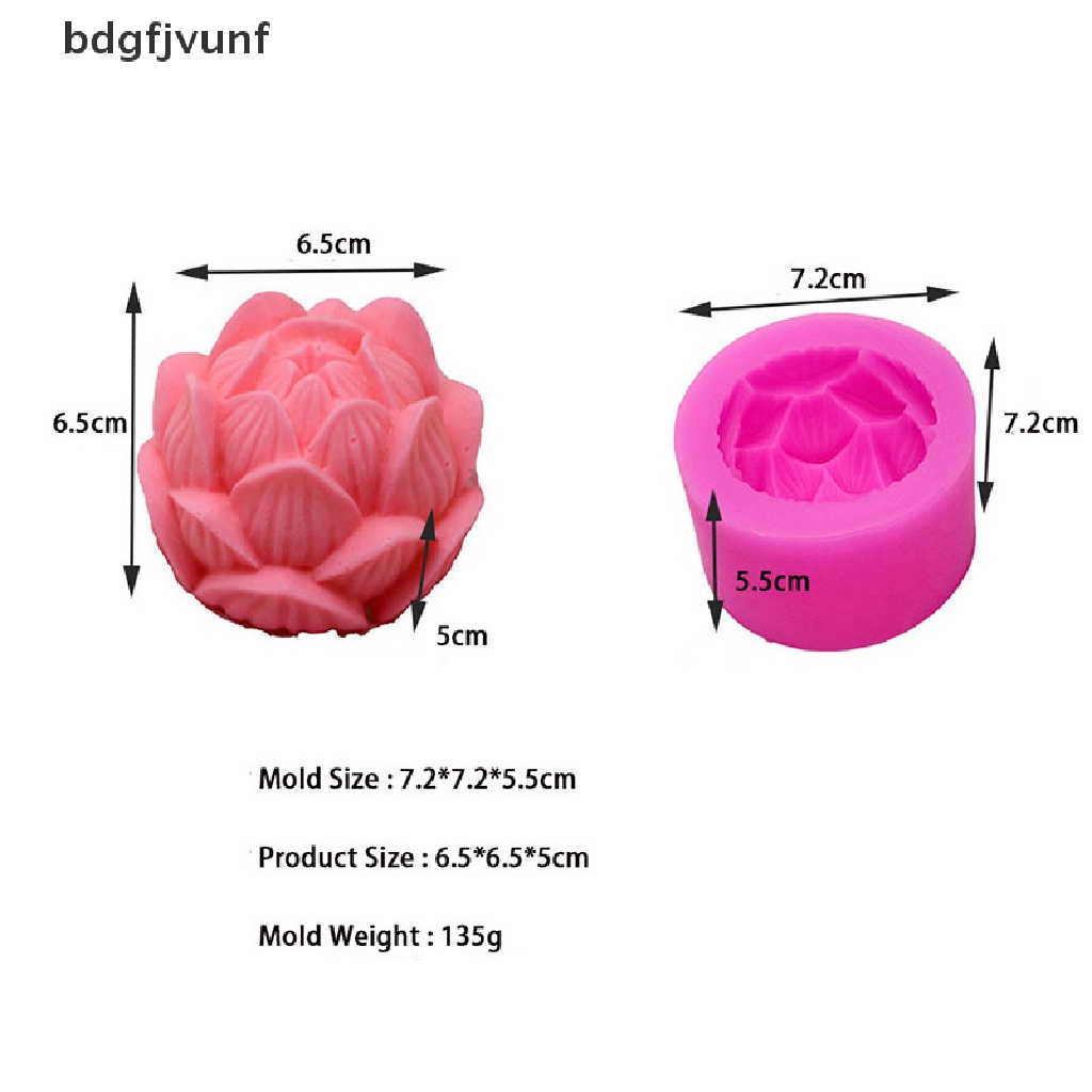 Khuôn Silicon Làm Xà Phòng Hình Hoa Sen 3D