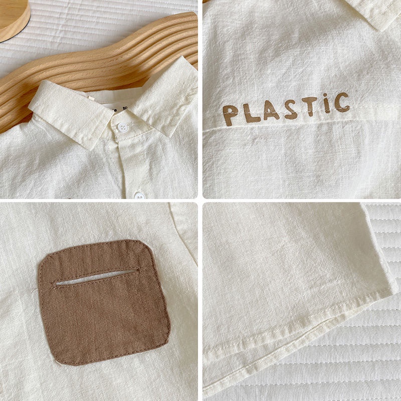 Áo Sơ Mi Mỏng Tay Ngắn Phong Cách Phương Tây Thời Trang Mùa Hè 2023 Mới Cho Bé Trai