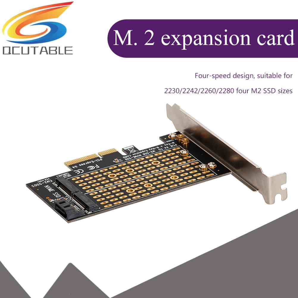 Dual M.2 to PCI-E 3.0 X4 Adapter for PCIe NVMe SATA M2 SSD 2230 2242 2260 2280