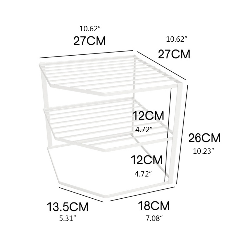 Kệ Kim Loại Bền Chắc Gắn Góc Tủ Nhà Cửa Sáng Tạo Chịu Lực Tốt 1