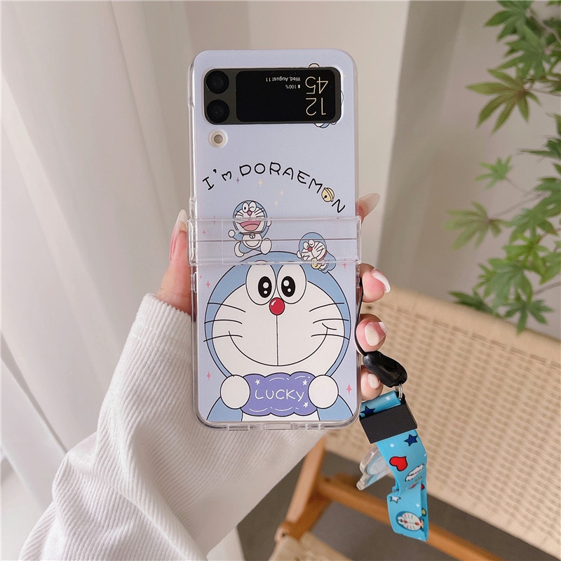 Ốp Điện Thoại PC Cứng Hoạt Hình Doraemon Cho Samsung Galaxy Z Flip 3 Z Flip 4 W23 ZFlip3 ZFlip4