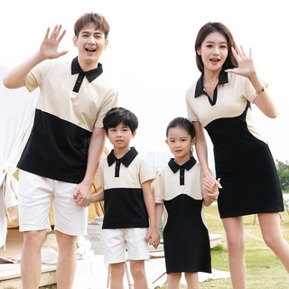 Áo gia đình đẹp 3/4/5 người ❤️freeship❤️ set đồng phục gia đình váy áo thun polo có cổ dễ thương ag08