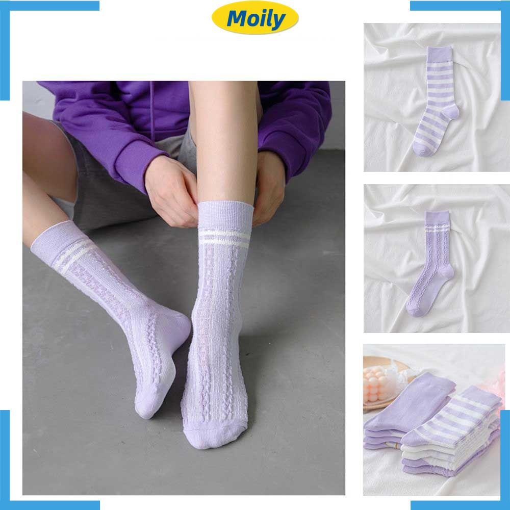 Đôi vớ cotton in họa tiết kẻ sọc caro đáng yêu sành điệu bắt mắt