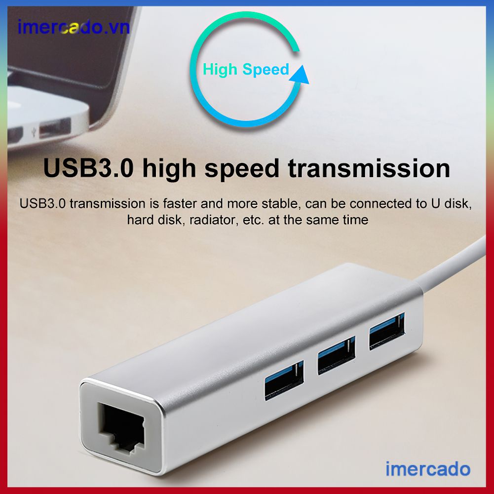 Bộ Chuyển Đổi USB 3.0 2.0 Sang RJ45 Bộ Chuyển Đổi Ethernet 100/1000Mbps Card Mạng Lan USB Cho Macbook IOS Android
