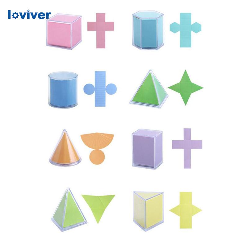 Set 8 Đồ Chơi Hình Học 3D Phân Loại Montessori Cho Bé