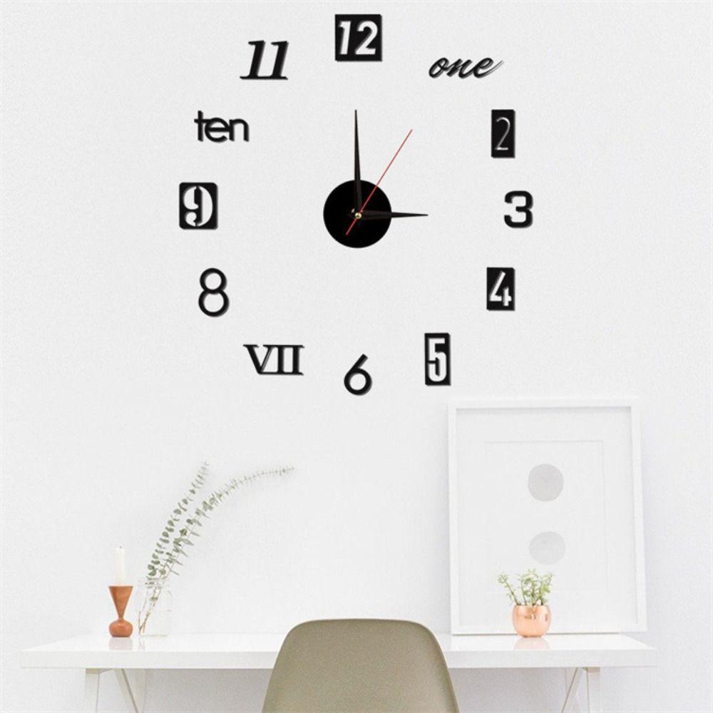 Đồng Hồ Dán Tường 3D Bằng Acrylic Tráng Gương Thú Vị Trang Trí Phòng Khách