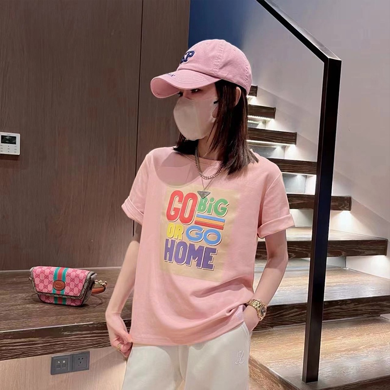 NRVP Áo Thun 100% Cotton Ngắn Tay Form Rộng Phong Cách Hàn Quốc Dành Cho Nữ