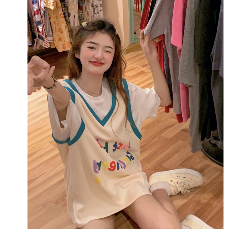 Áo Thun Tay Ngắn Cổ Thuyền Chất Liệu Cotton Thời Trang Mùa Hè Cho Nữ