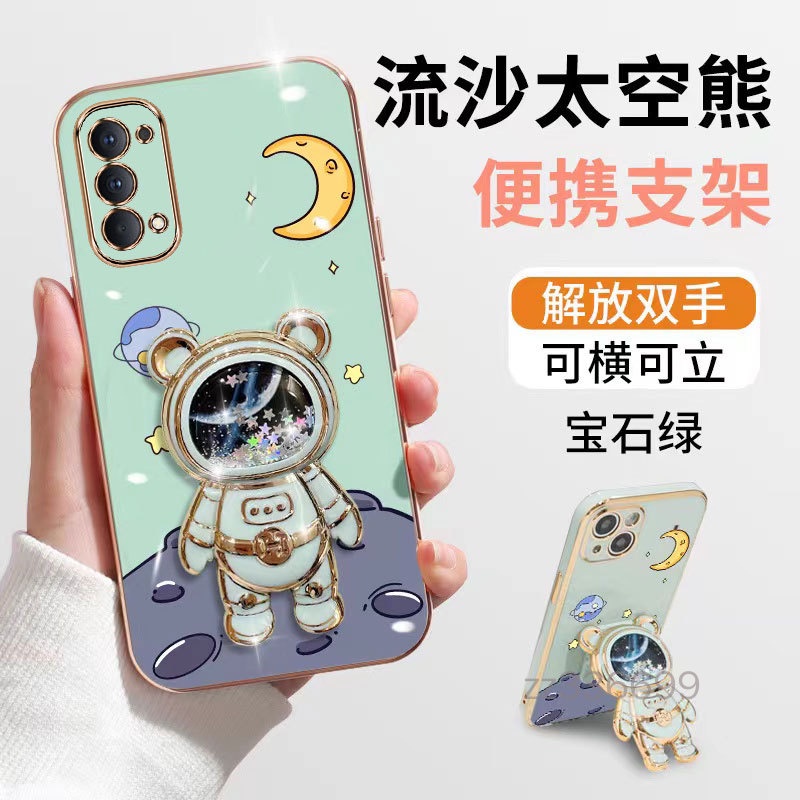 Ốp Điện Thoại TPU Mềm Chống Sốc Có Giá Đỡ Hình Gấu 3D Cho oppo reno 4 4G reno 4 pro reno 5 reno 6 4G reno 6 5G oppo reno 6Z