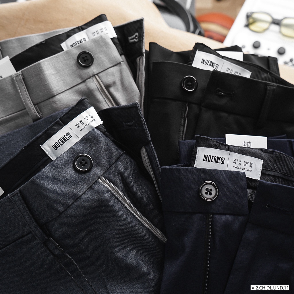 Hình đúng màu - Quần tây xanh đen SLIMFIT UnderNess  -  from dáng cực chuẩn  -  màu quần vải co giãn chuẩn men  -  QVUN1