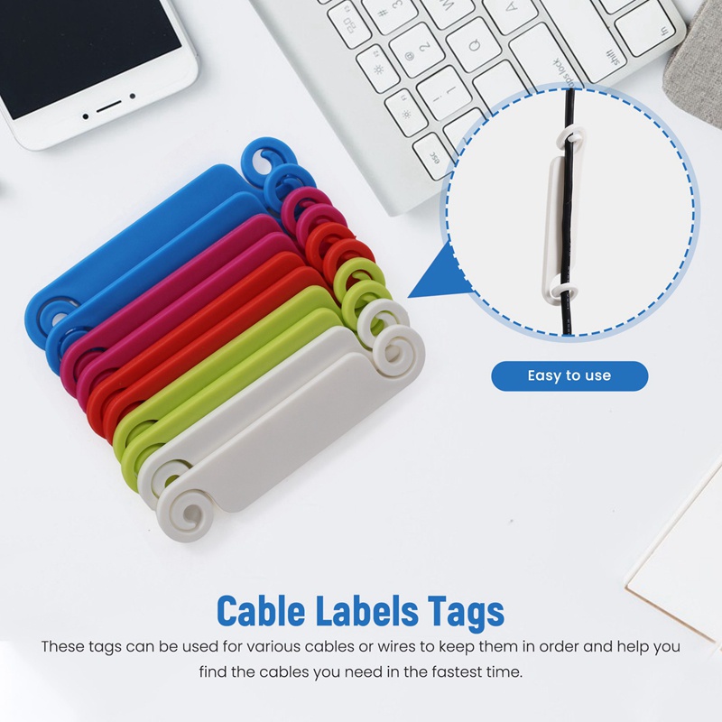 Set 40 Nhãn Đánh Dấu Dây Cáp Nhiều Màu Sắc Tiện Dụng