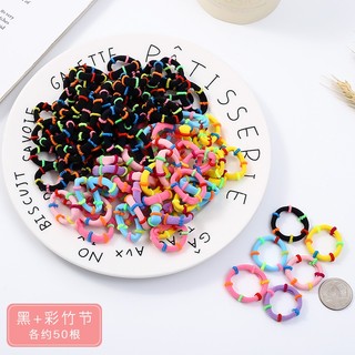 Set 100 Dây Buộc Tóc Dây Thun Cột Tóc Nhiều Màu