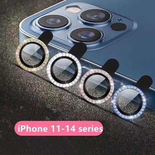 Pha lê 3D sang trọng long lanh Đá Bling Bảo vệ ống kính kim Cương Cho iPhone 15 14 13 12 11 Pro Max  14 15 Plus Mini Bảo Vệ Camera
