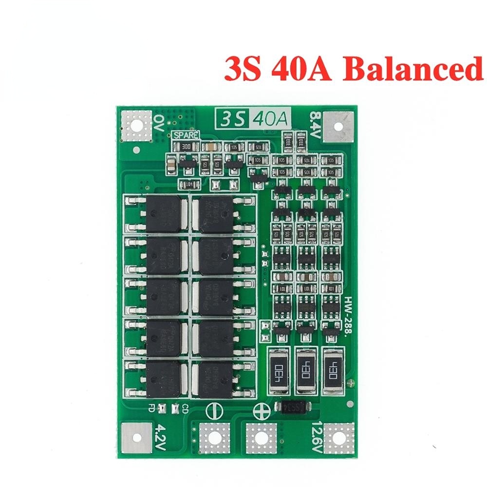 Bảng Mạch Sạc Pin Li-ion Lithium 3S 40A PCB BMS 12.6V Cho Động Cơ Máy Khoan