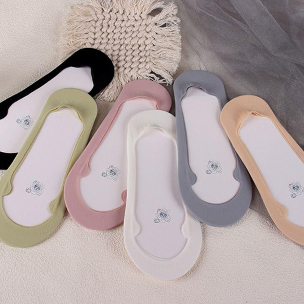 LOMBARD Vớ Thuyền Thoáng Khí Màu Trơn Đơn Giản Thời Trang Cho Nữ