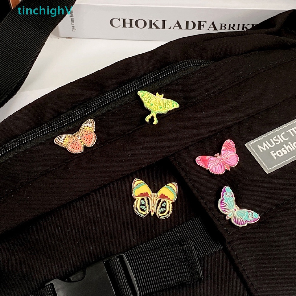 [TinchighV] Trâm Cài Áo Kim Loại Tráng Men Hình Bướm Hoạt Hình Nhiều Màu Sắc Làm Quà Tặng Trang Sức [Mới]