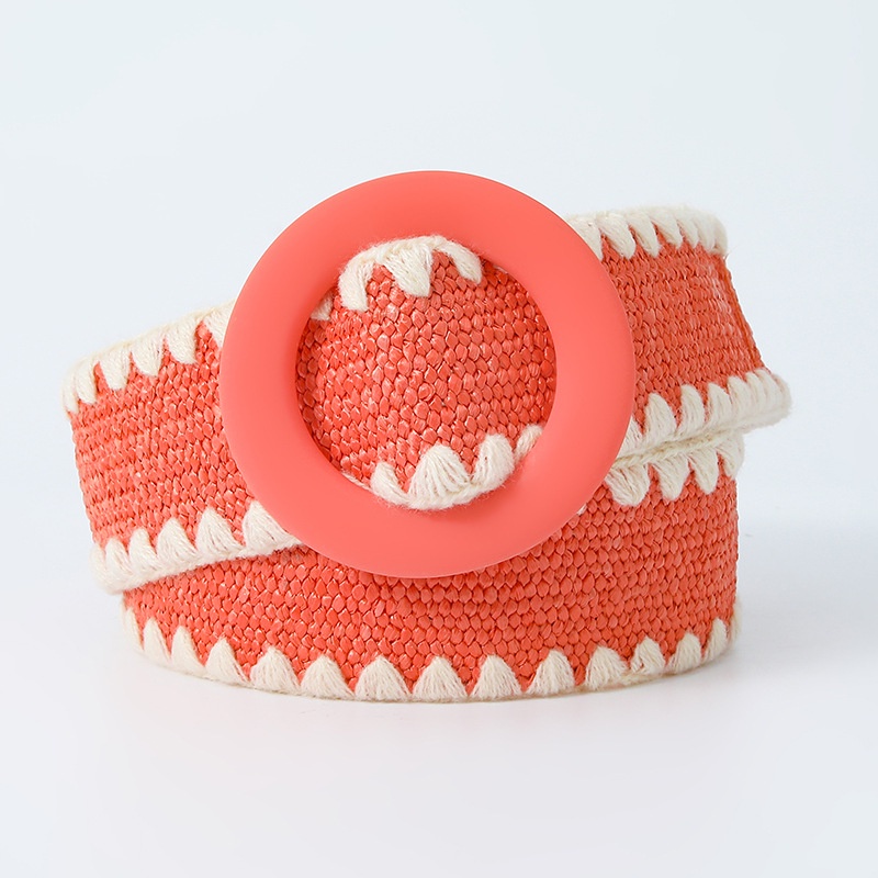 1 Cuộn Dây Thắt Lưng Co Giãn Bằng Sợi Cỏ PP Màu Kẹo Ngọt Thời Trang Đi Biển Mùa Hè Dành Cho Nữ