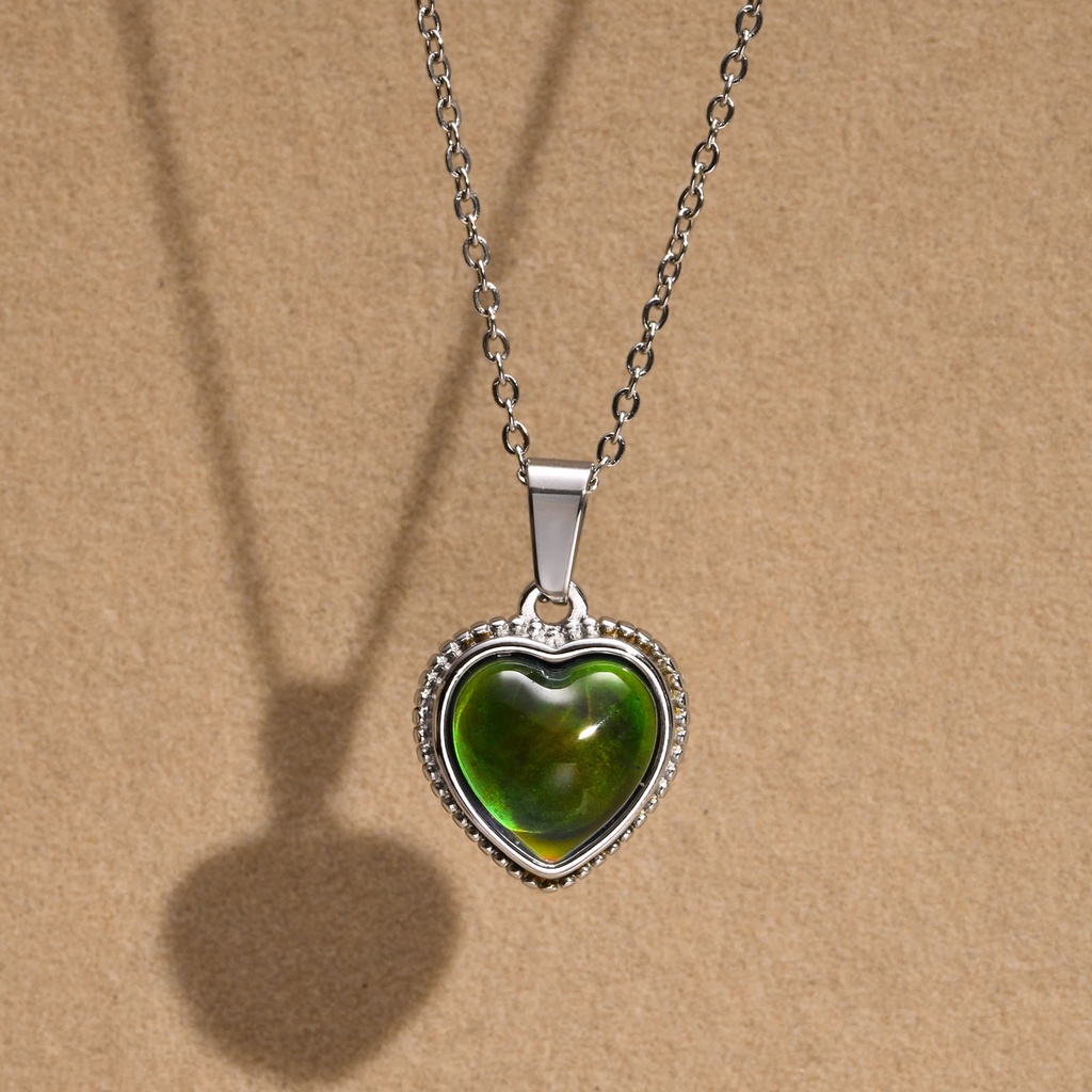 Vnox Vòng cổ Mặt Đá Cảm Biến Nhiệt Độ Thay Đổi Màu Theo Nhiệt Độ Cho Nữ