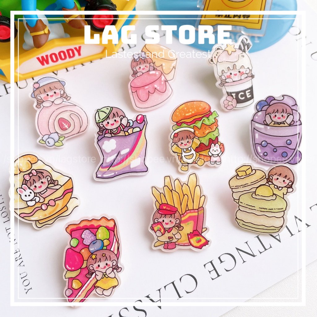 Charm Thẻ Trang Trí 1 Mặt Nhân Vật Hoạt Hình Siêu Cute Dễ Thương | Charm Làm Ping Cài Áo, Kẹp Tóc | LAG Store
