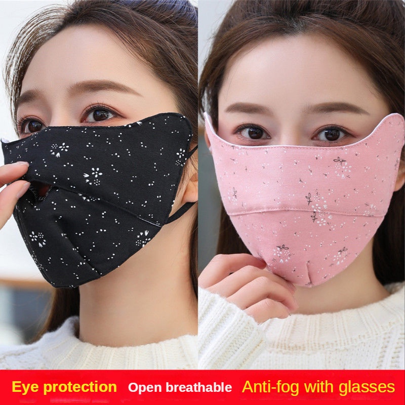 Khẩu Trang cotton 3 Lớp Dày Dặn Thoáng Khí Chống Nắng Và Gió Thời Trang Thu Đông Có Thể Giặt Được Cho Nam Và Nữ