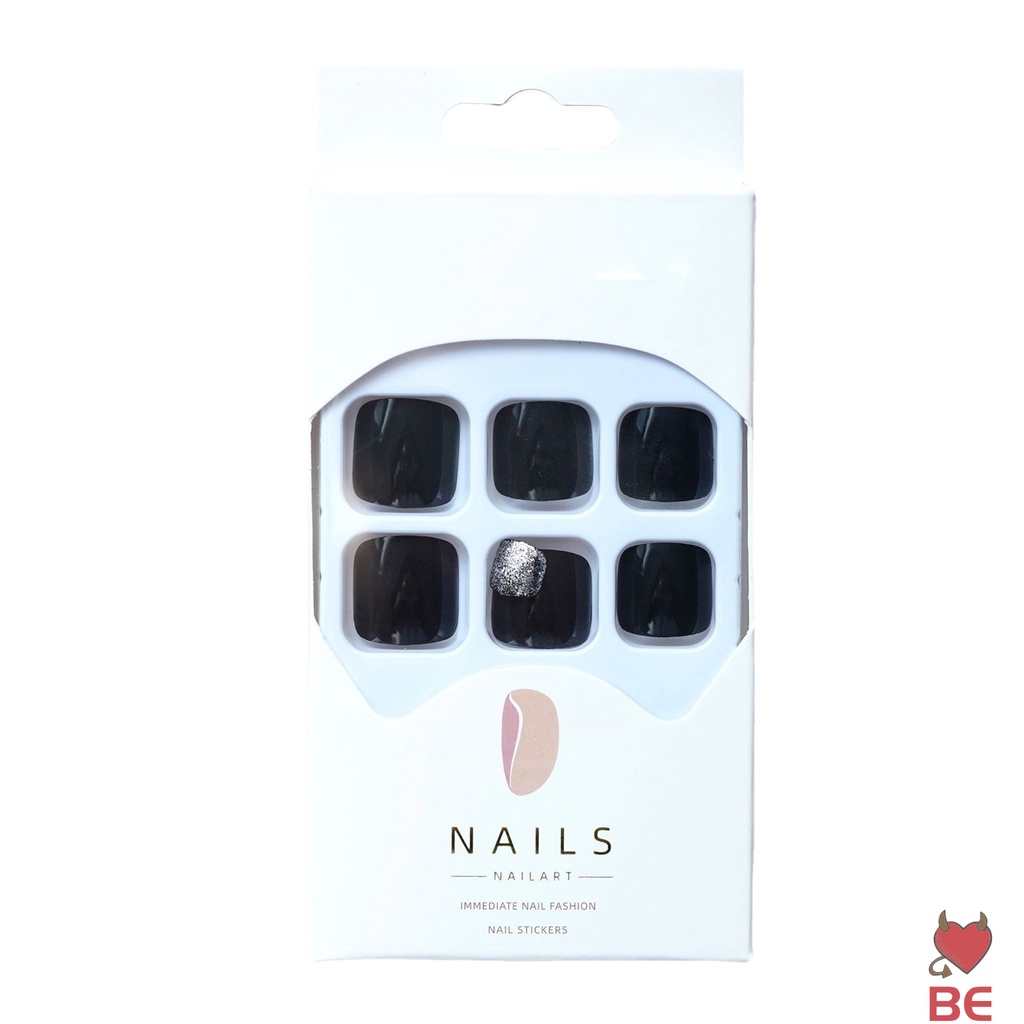 YADORNOS Móng Chân Giả Màu Đen Trơn Chống Nhòe Thời Trang Thanh Lịch Cho Nữ