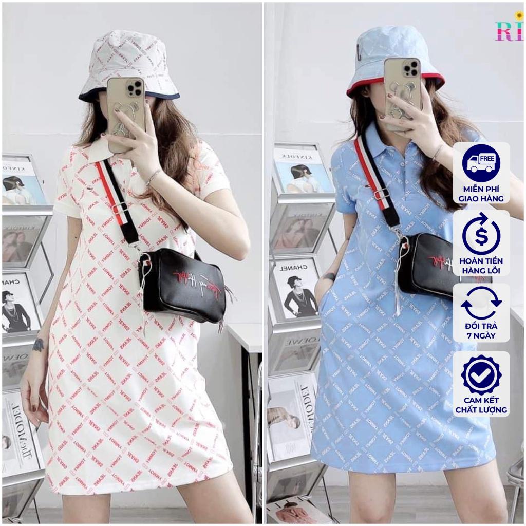 Đầm Thun Suông Cổ Trụ Váy Suông Dáng Dài Có Cổ Tom.my (Hàng Xuất Khẩu Dư Xịn) - COTTON CÁ SẤU 100%