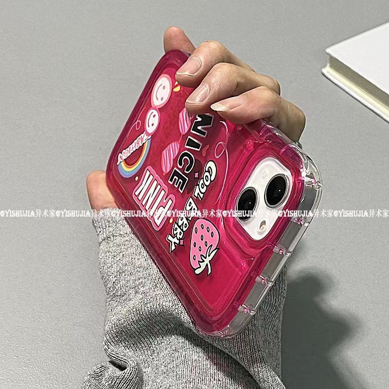 ✅Ốp Điện Thoại Mềm Họa Tiết Trái Dâu / Chữ Tiếng Anh / Cầu Vồng Kiểu Đơn Giản Cho iPhone 13 14Pro max 12Pro 11In 6