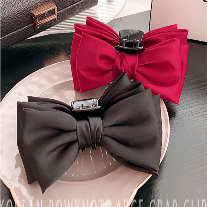 Kẹp Tóc Nơ Lớn Màu Đen Phong Cách Xuân Thu Mới Cho Bé Gái