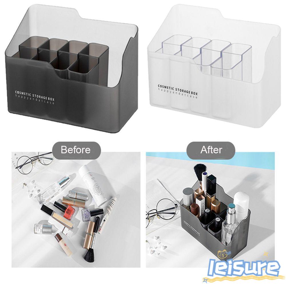 ♫DAPHNE♫ Multipurpose Cosmetic Display Case Bathroom Countertop for Dresser Vanity Makeup Organizer Pen Pencil Holder Table Organizer Plastic Large Capacity Jewelry Case Desk Storage Box/Multicolor
