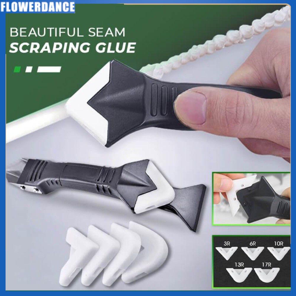 Dụng Cụ Nạo Bằng Thép Không Gỉ Hai Đầu 3 Trong 1 Dụng Cụ Lau Sàn/Dụng Cụ Gỡ Góc Vữa Trát Keo/Dụng Cụ Vắt Gel Silica Đường Nối Đất Thiết Kế Trượt Đa Năng Dao Cắt Góc Flowerdance