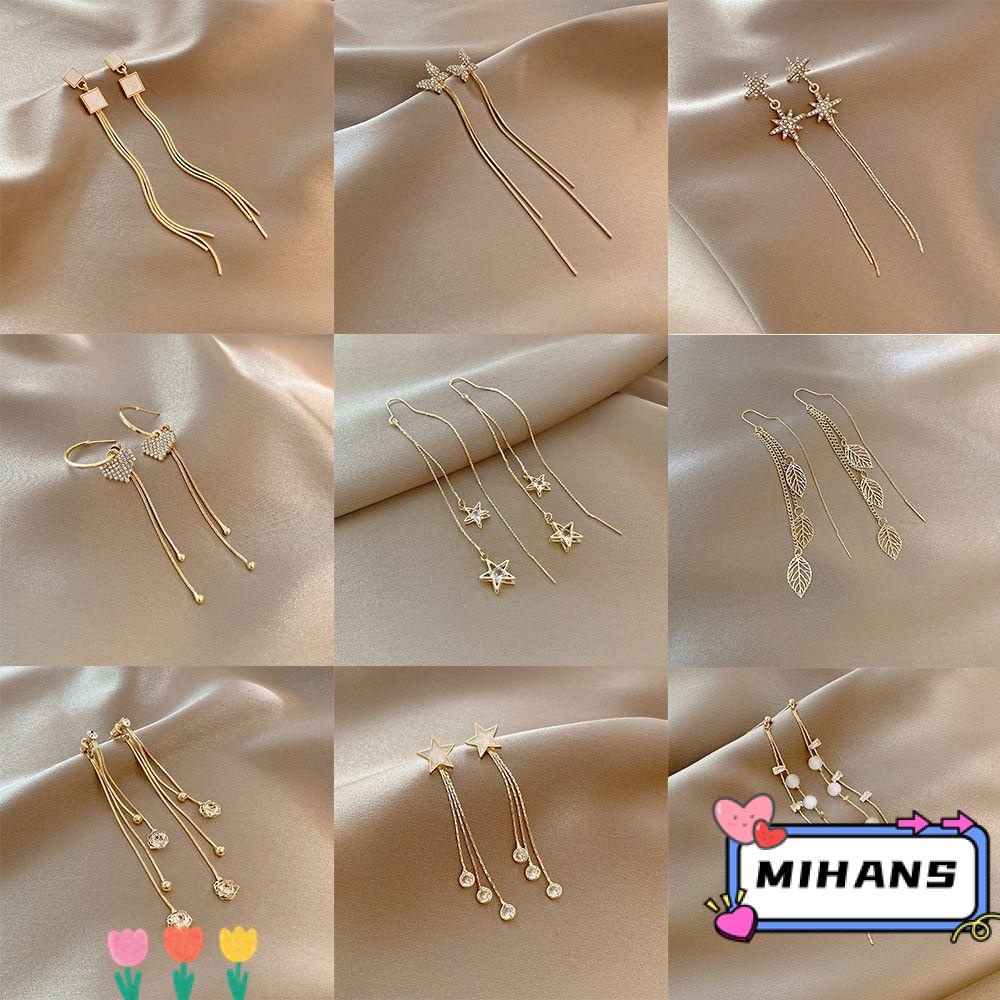 Khuyên Tai Dáng Dài Phối Tua Rua Thời Trang|Màu Sắc Son Môi Phong Cách Hàn Quốc|Ngôi Sao / Trái Tim Xinh Xắn Chất Lượng