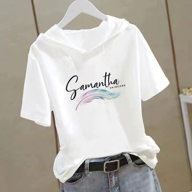 Áo hoodie Tay Ngắn Dáng Rộng In Họa Tiết Thời Trang Mùa Hè Phong Cách Hàn Quốc Cho Nữ 2023