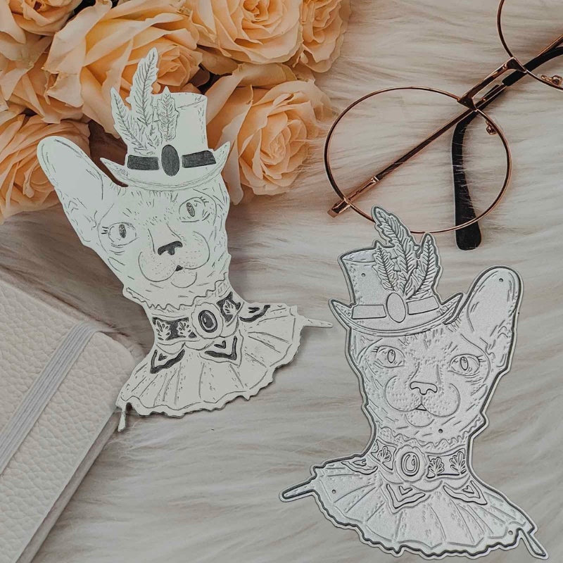 Khuôn Cắt Giấy Kim Loại Hình Mèo Siêu Nữ Tính