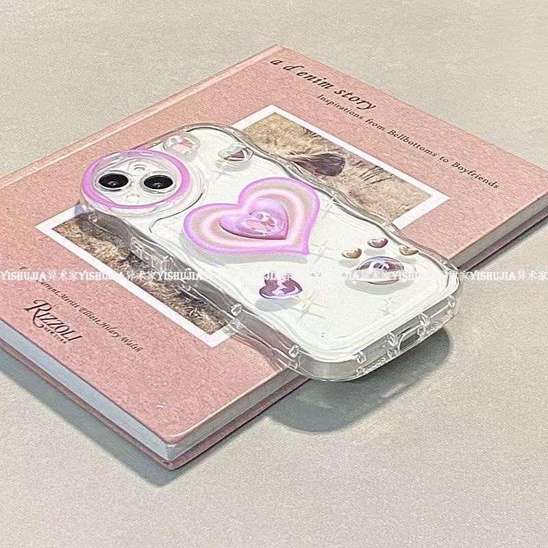 ✅Ốp Điện Thoại Dẻo Họa Tiết Trái Tim 3D Dễ Thương Chống Sốc Cho iPhone13 / 14Promax 12 xsmax 11